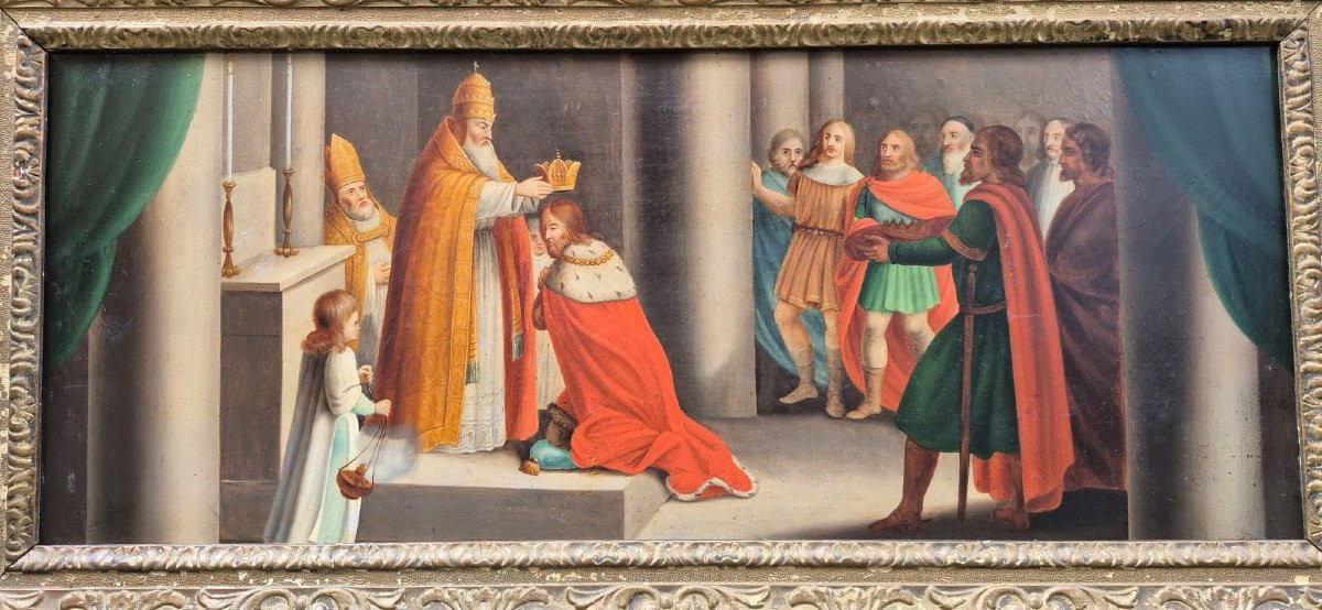 Dipinto antico Incoronazione Enrico VI-photo-1