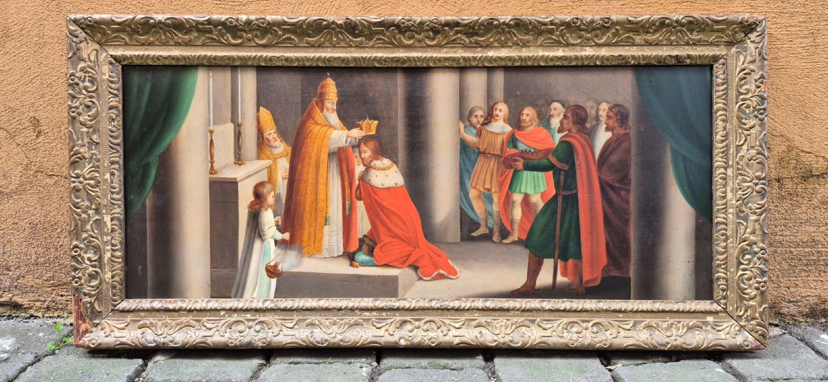 Dipinto antico Incoronazione Enrico VI