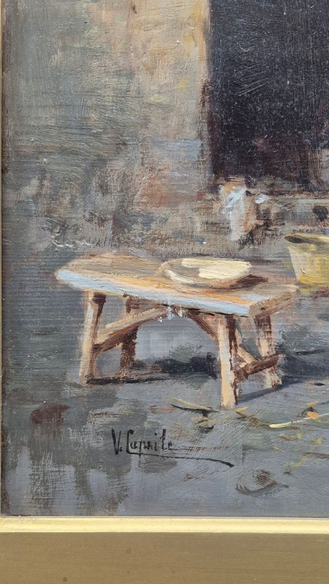 Dipinto olio su tavola Vincenzo Caprile-photo-2