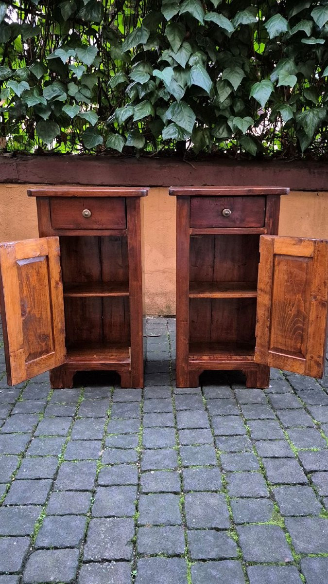 Coppia di comodini antichi con losanga dell'800-photo-3