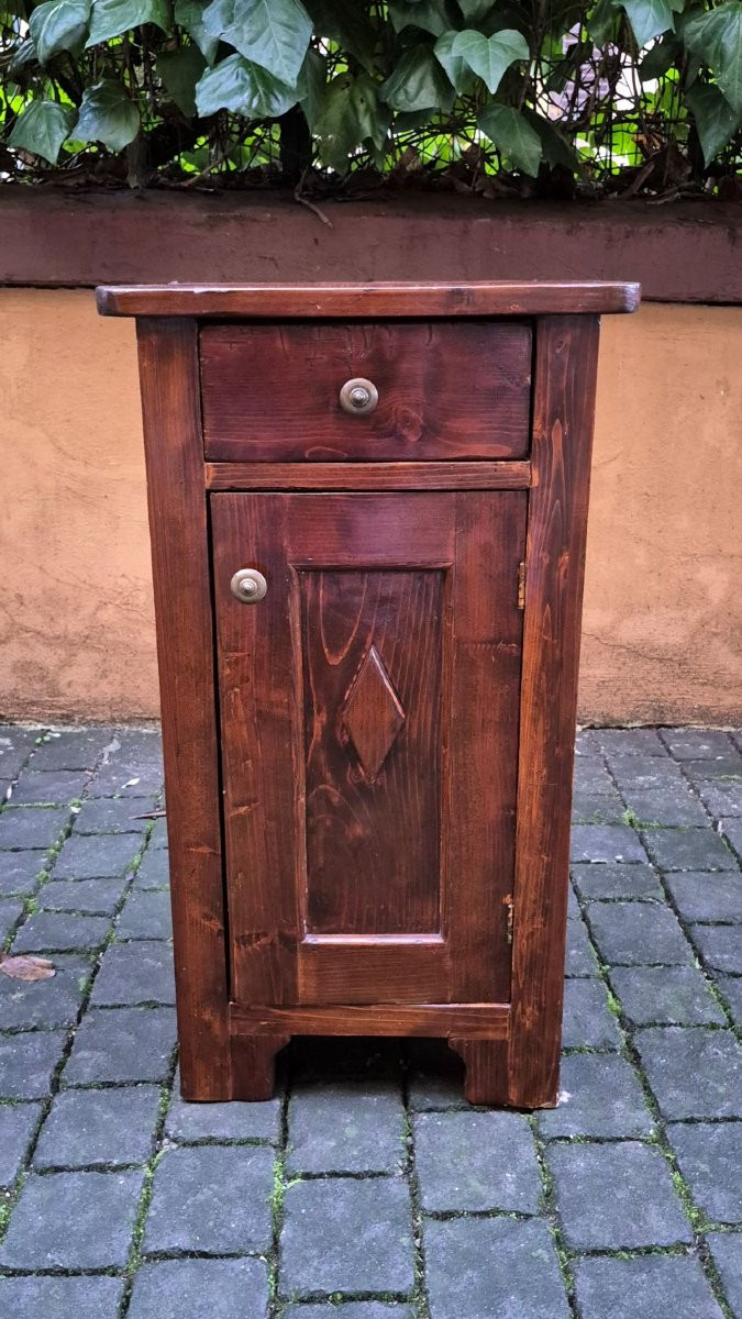 Coppia di comodini antichi con losanga dell'800-photo-3