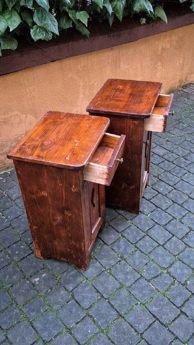 Coppia di comodini antichi con losanga dell'800-photo-4