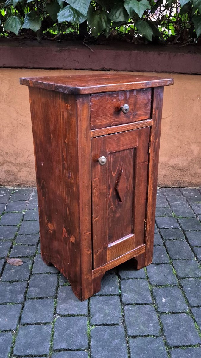 Coppia di comodini antichi con losanga dell'800-photo-5