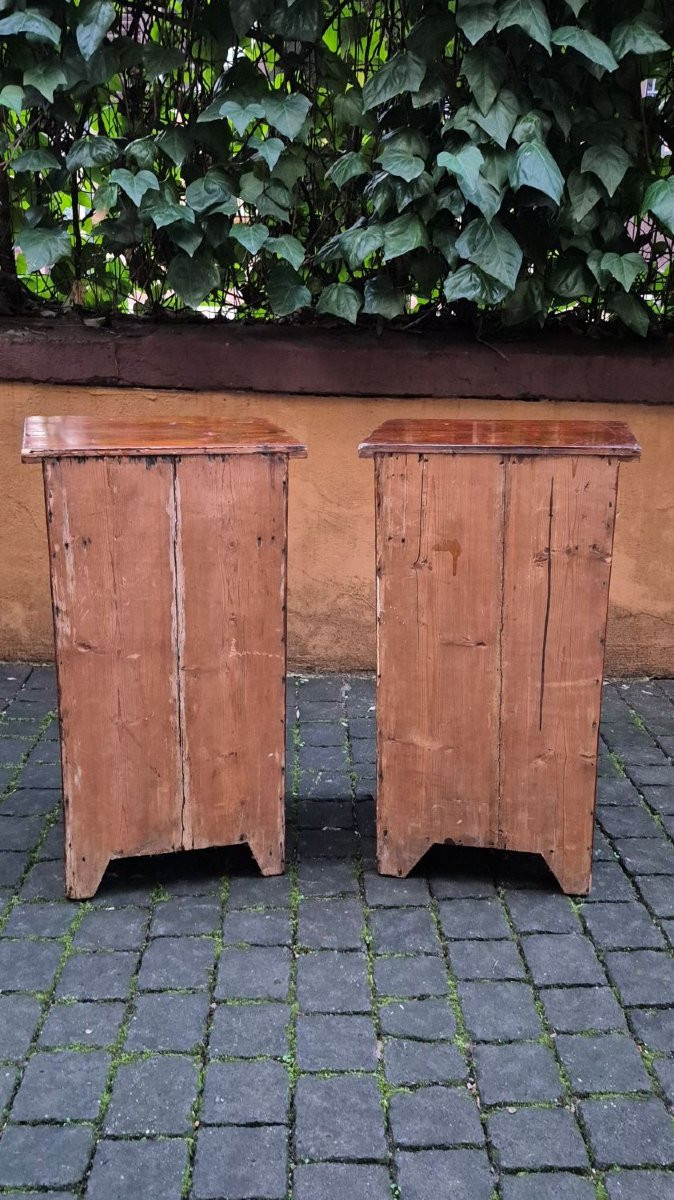 Coppia di comodini antichi con losanga dell'800-photo-6