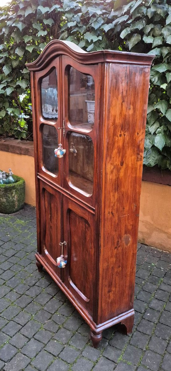 Vetrina dispensa stretta antica dell'800 a quattro sportelli-photo-2