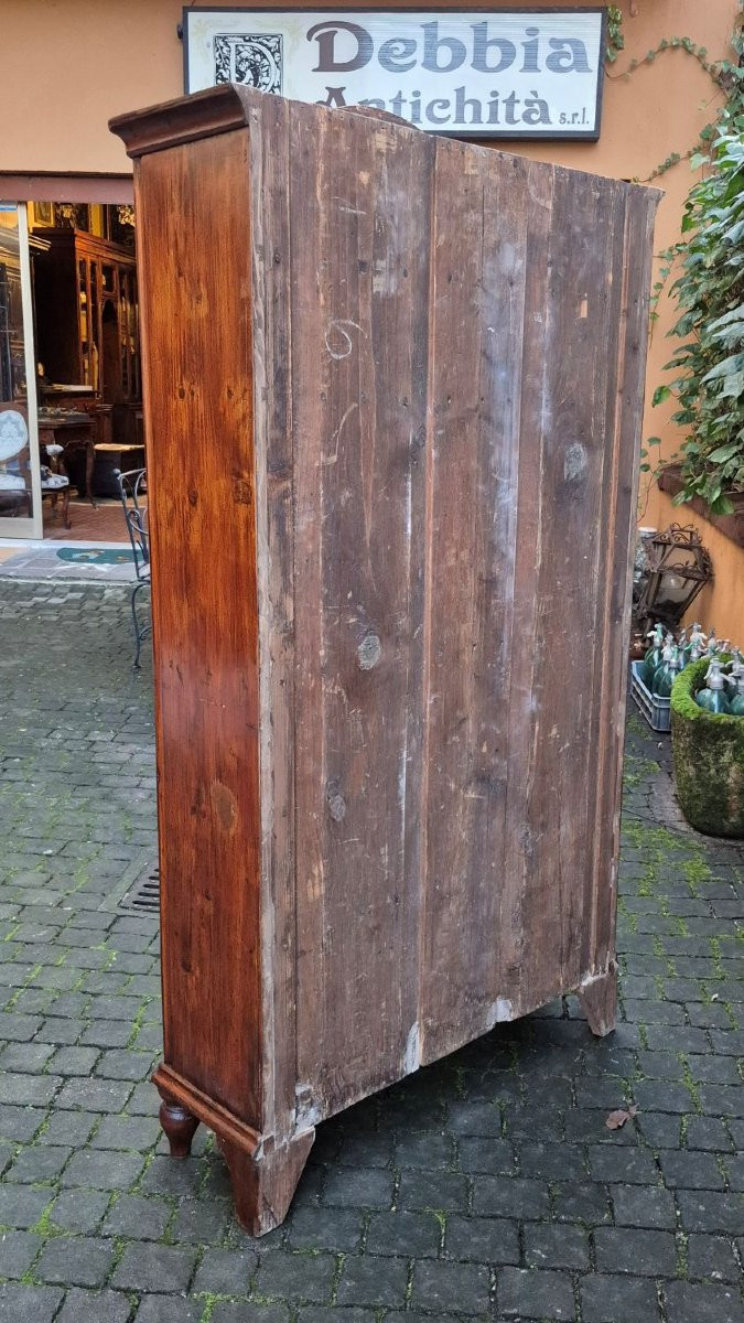 Vetrina dispensa stretta antica dell'800 a quattro sportelli-photo-4