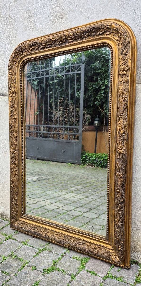Specchiera a vassoio antica dorata cornice decorata-photo-2