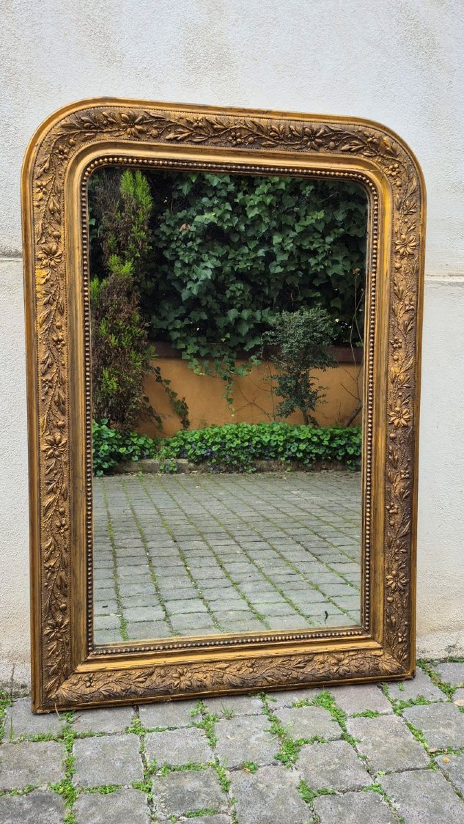 Specchiera a vassoio antica dorata cornice decorata-photo-4