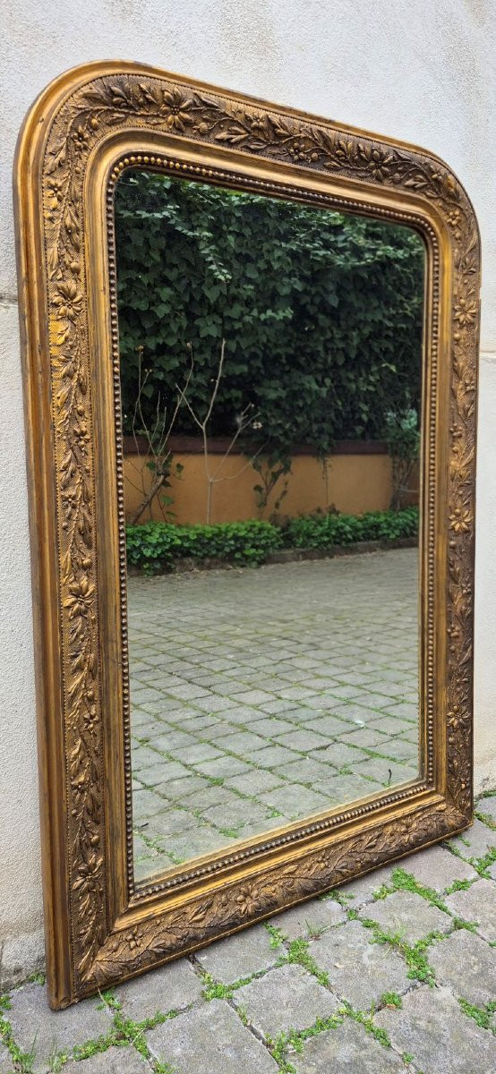 Specchiera a vassoio antica dorata cornice decorata-photo-3