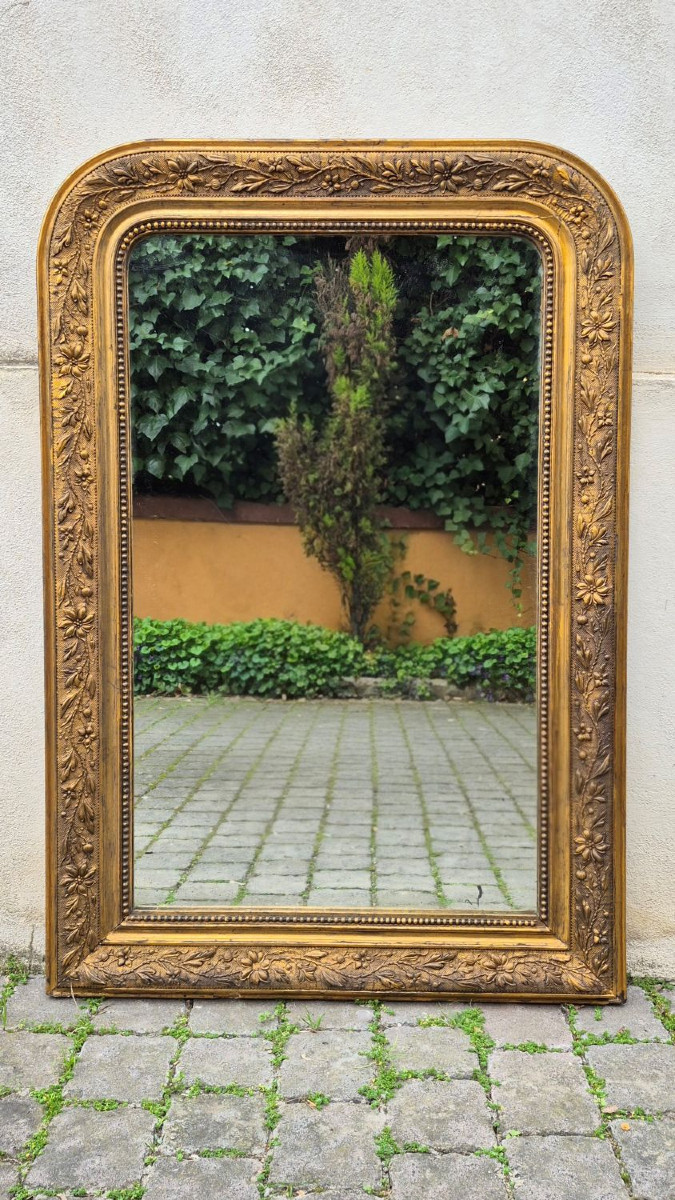 Specchiera a vassoio antica dorata cornice decorata