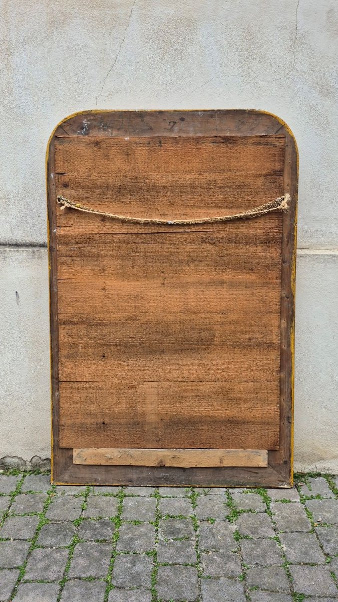 Specchiera antica a vassoio dorata cornice decorata-photo-4