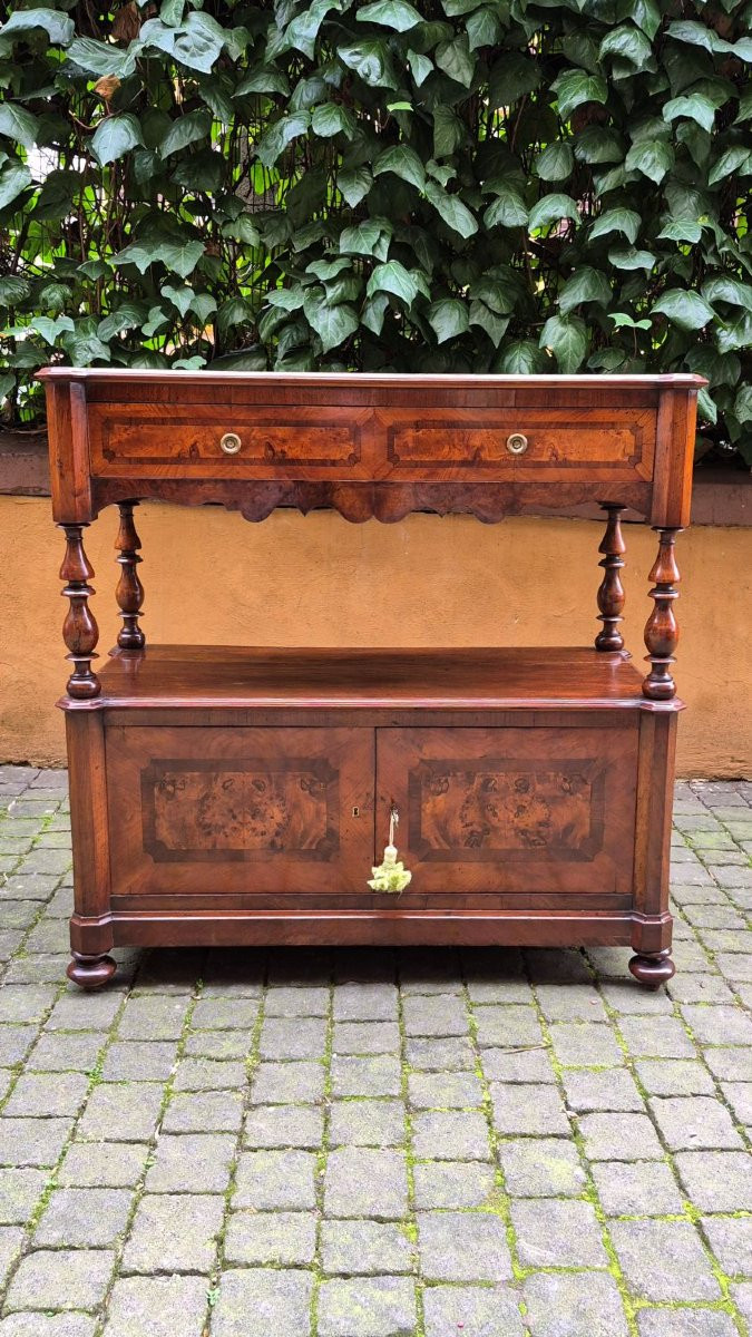 Credenza servante primavera antica romagnola filettata con stacco-photo-2