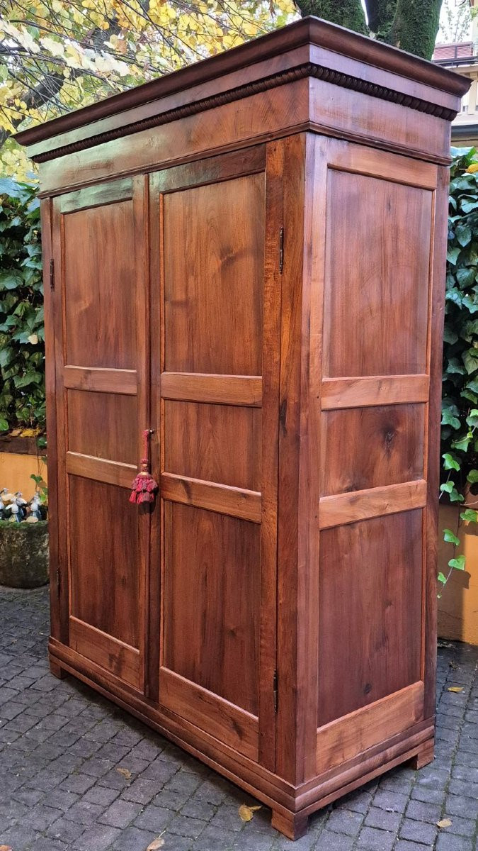 Armadio antico ligure in noce pannellato-photo-7