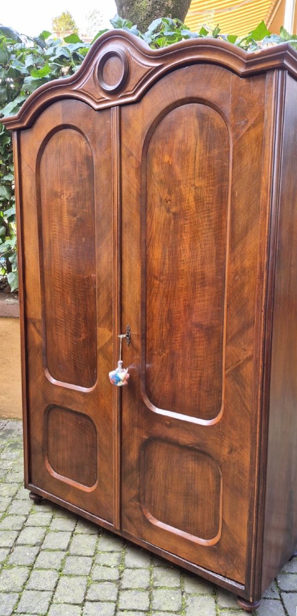 Armadio antico lastronato in noce e radica dell'800-photo-1