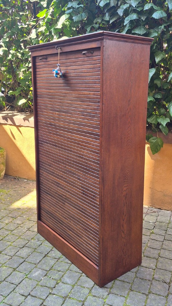 Mobile antico a serranda in rovere-photo-2