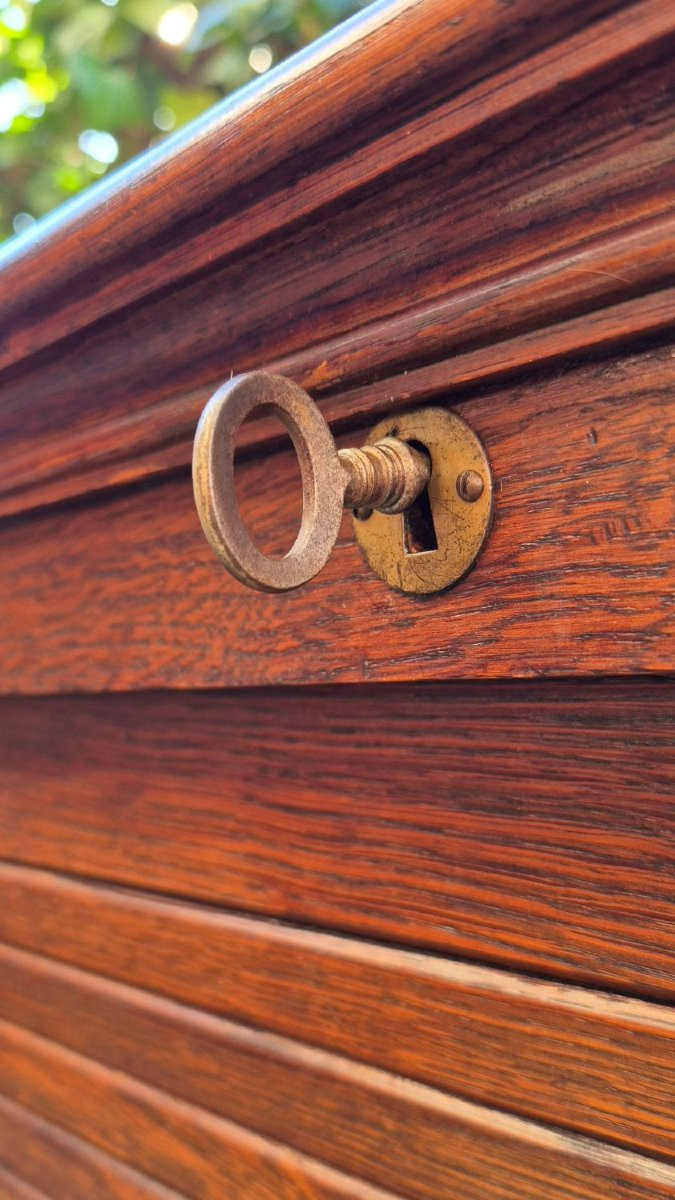 Mobile antico a serranda in rovere-photo-5