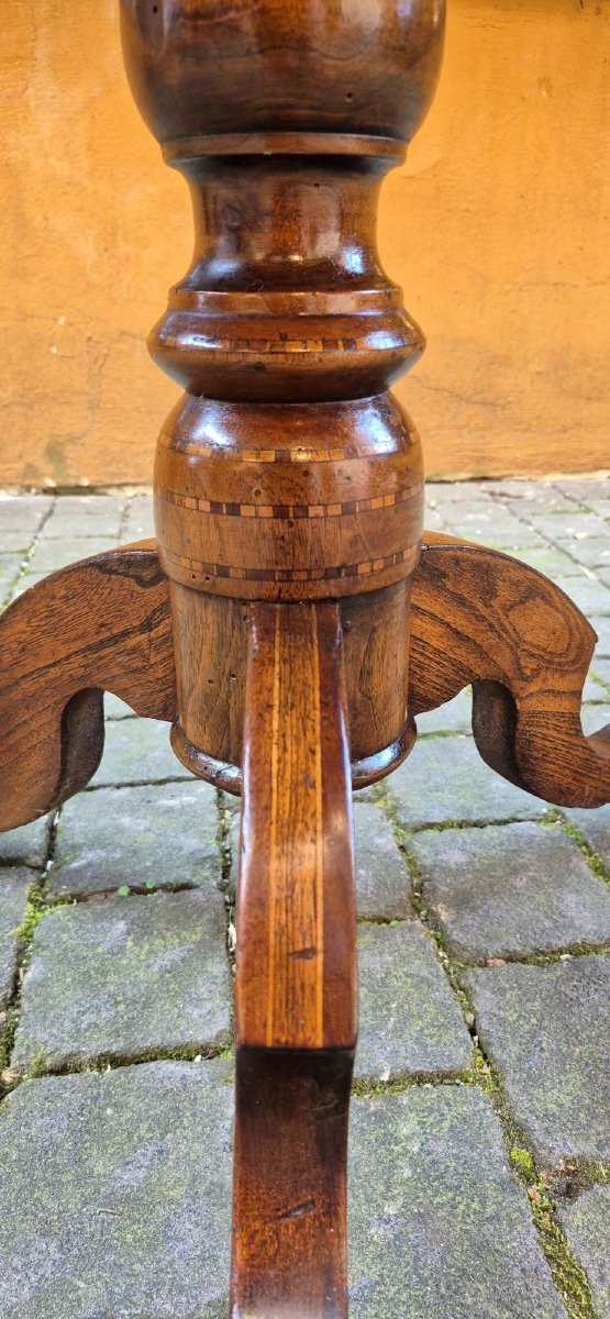 Tavolino rettangolare antico di Rolo con intarsio Mercurio-photo-3