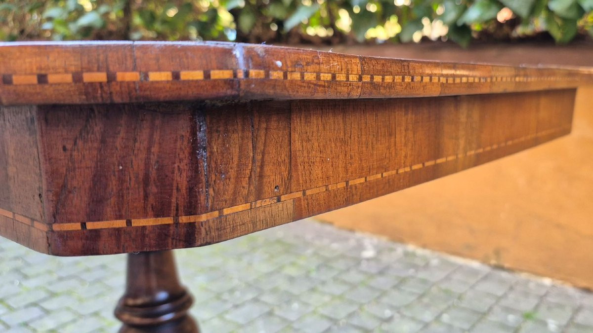 Tavolino rettangolare antico di Rolo con intarsio Mercurio-photo-7