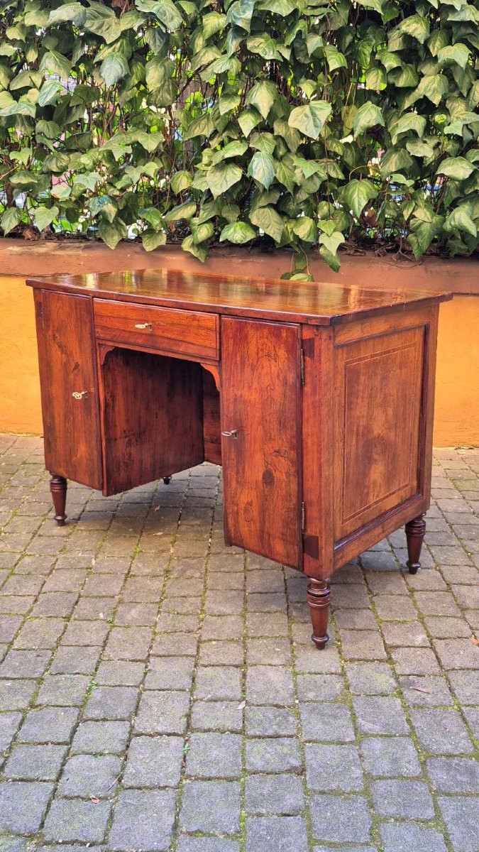 Piccola scrivania antica Luigi XVI intarsiata-photo-3