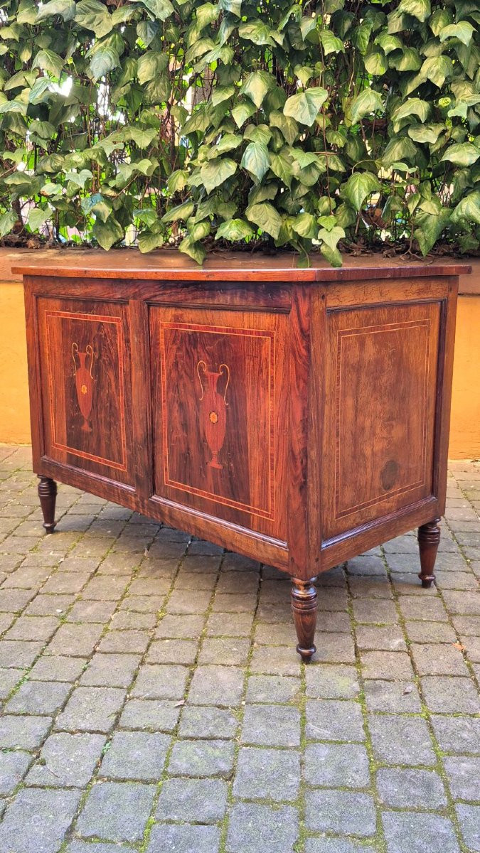 Piccola scrivania antica Luigi XVI intarsiata-photo-5