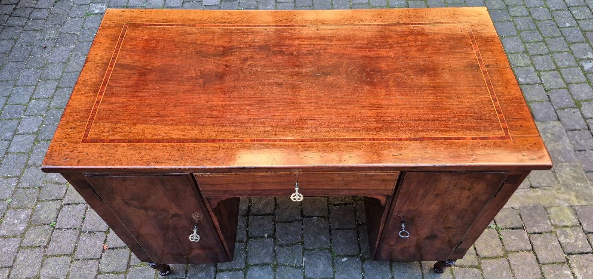 Piccola scrivania antica Luigi XVI intarsiata-photo-6