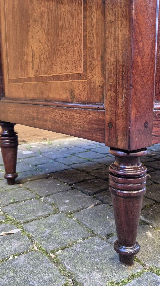 Piccola scrivania antica Luigi XVI intarsiata-photo-7