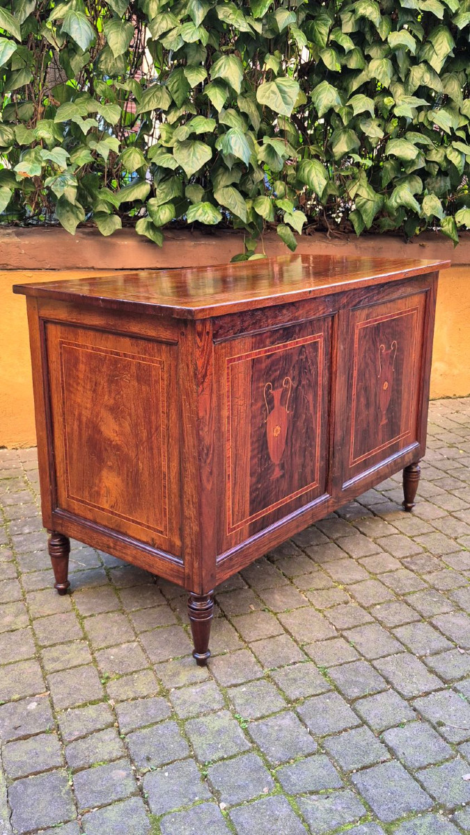 Piccola scrivania antica Luigi XVI intarsiata