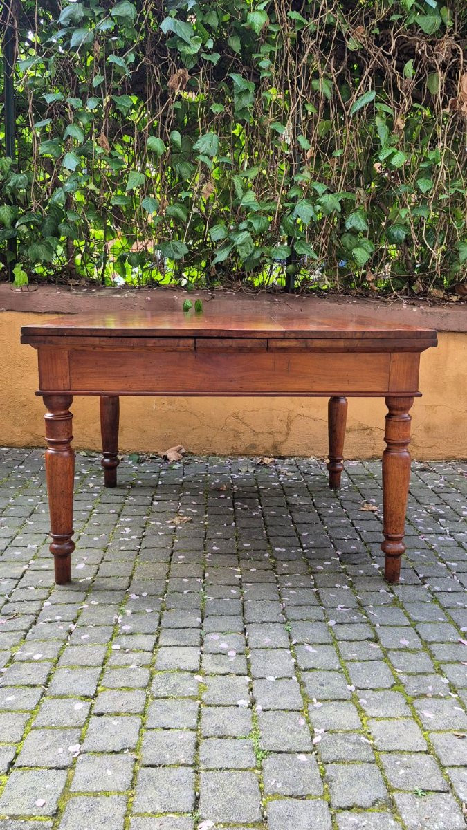 Tavolo antico quadrato allungabile a tiro emiliano in ciliegio-photo-2