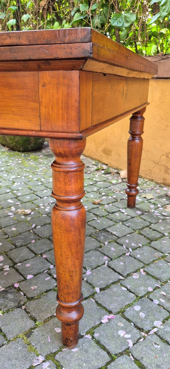 Tavolo antico quadrato allungabile a tiro emiliano in ciliegio-photo-5