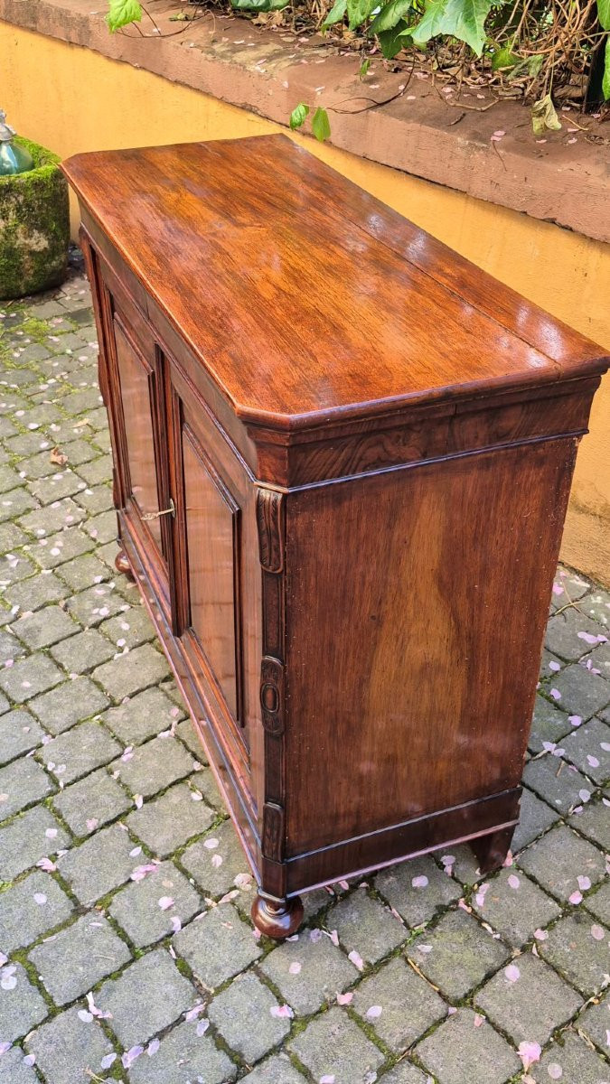 Coppia piccole credenze servanti antiche lombarde in noce-photo-3