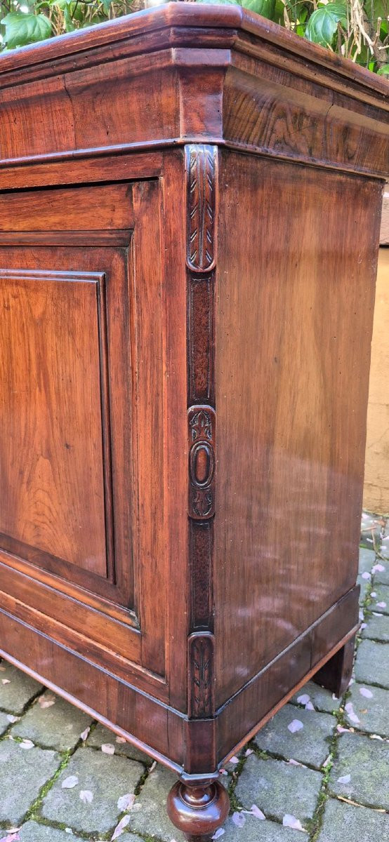 Coppia piccole credenze servanti antiche lombarde in noce-photo-4