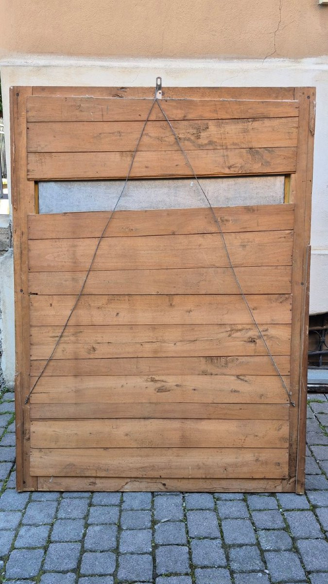 Specchiera antica rettangolare legno dorato Luigi Filippo-photo-4