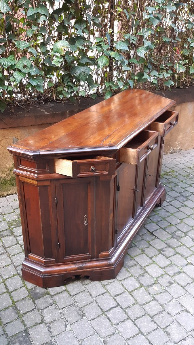 Credenza servante veneta antica scantonata a quattro ante-photo-2