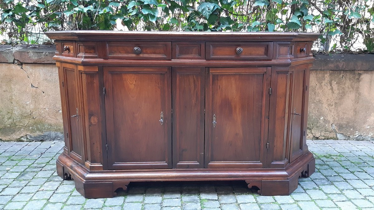 Credenza servante veneta antica scantonata a quattro ante-photo-4
