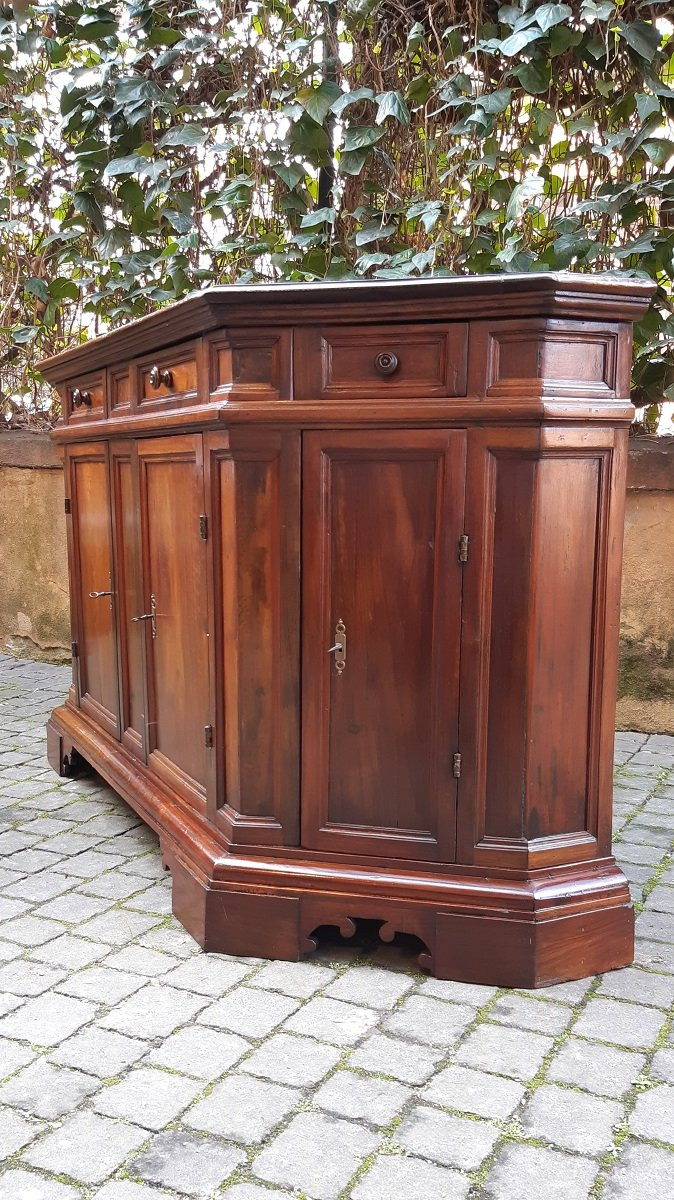 Credenza servante veneta antica scantonata a quattro ante-photo-3