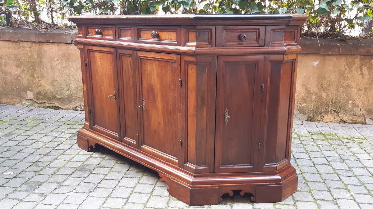 Credenza servante veneta antica scantonata a quattro ante-photo-4