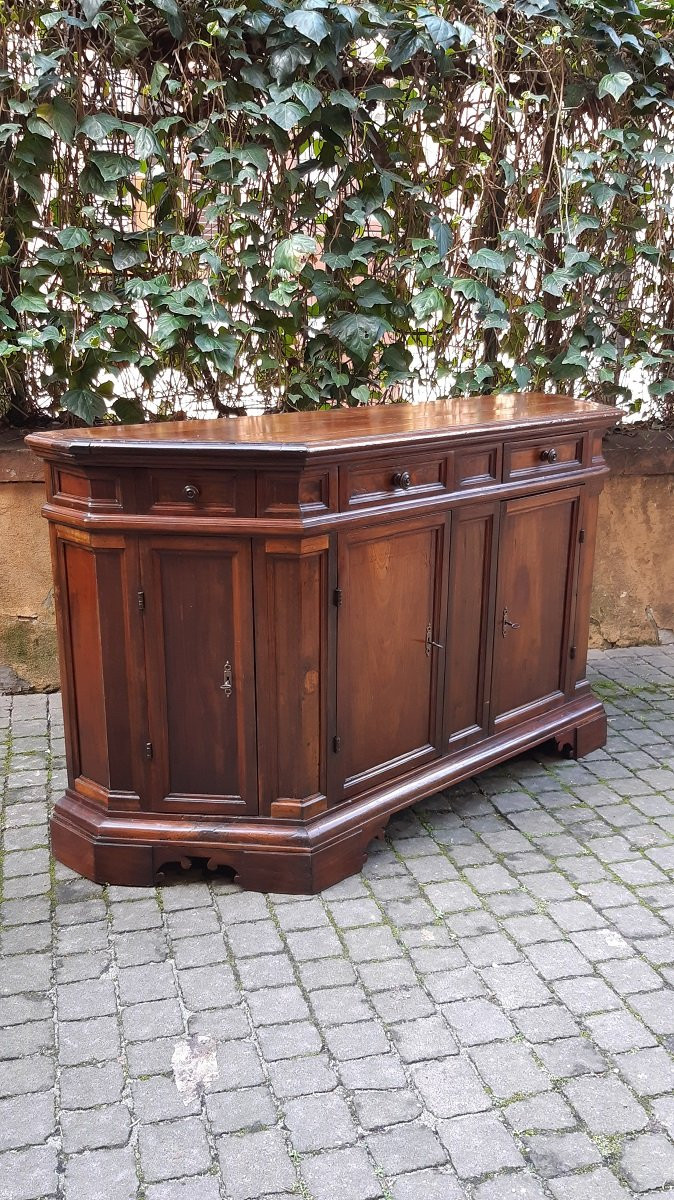 Credenza servante veneta antica scantonata a quattro ante-photo-5