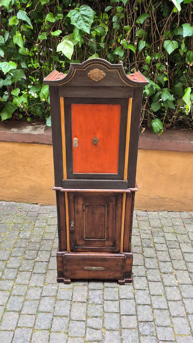 Cassaforte antica dell'800 bolognese con meccanismo a doppia chiave-photo-1