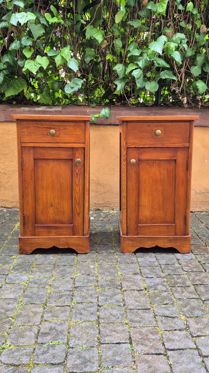 Coppia comodini antichi dell'800 in rovere-photo-2