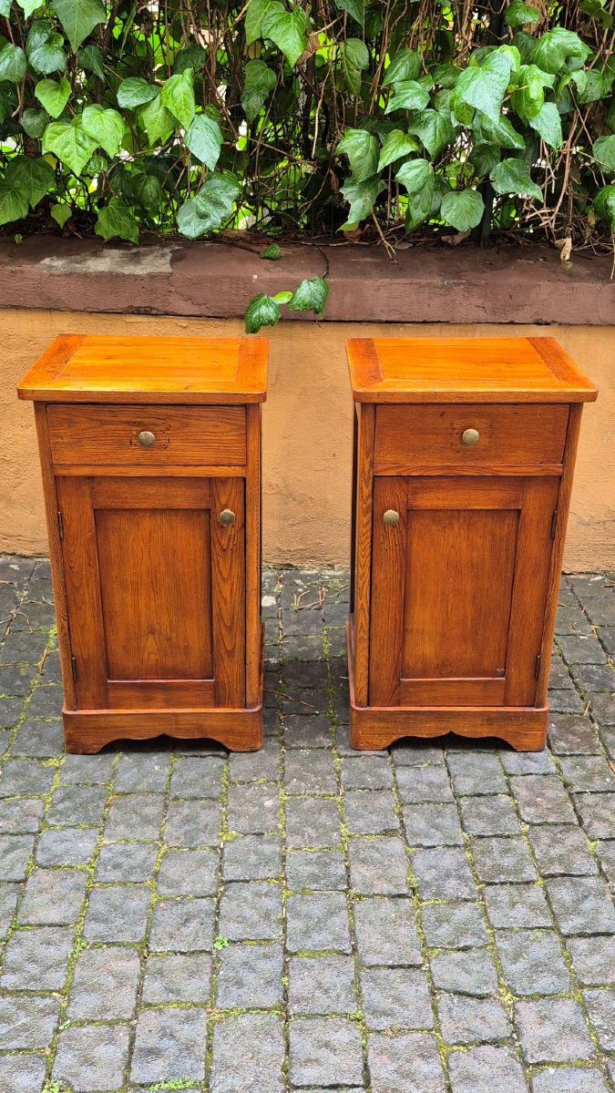 Coppia comodini antichi dell'800 in rovere-photo-3