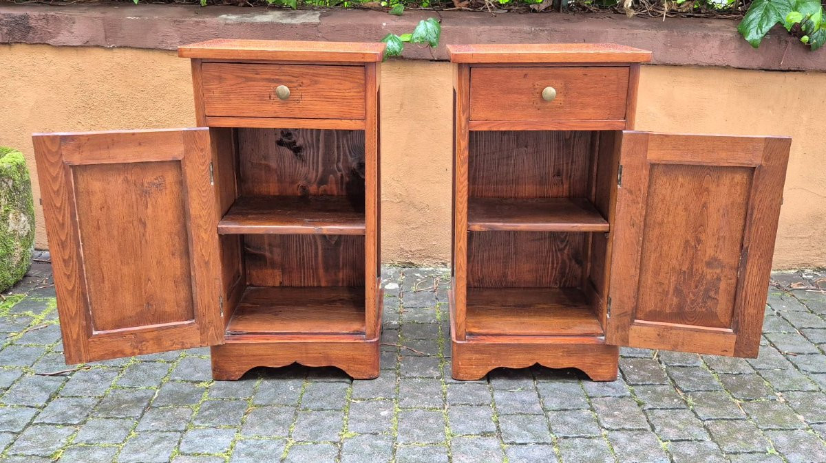 Coppia comodini antichi dell'800 in rovere-photo-4