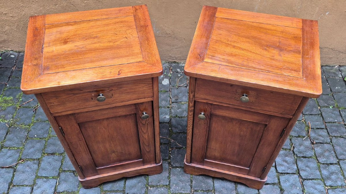 Coppia comodini antichi dell'800 in rovere-photo-4