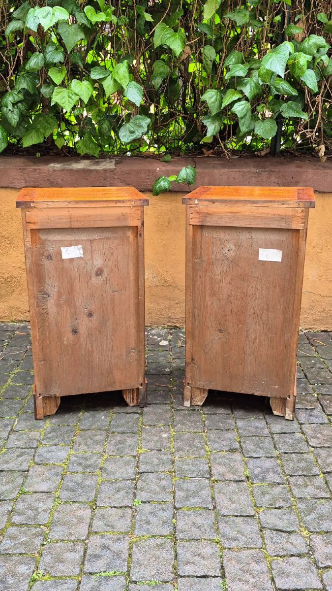Coppia comodini antichi dell'800 in rovere-photo-5