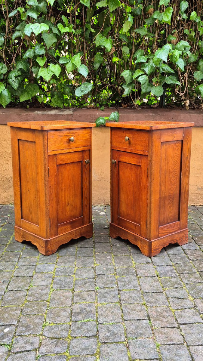 Coppia comodini antichi dell'800 in rovere