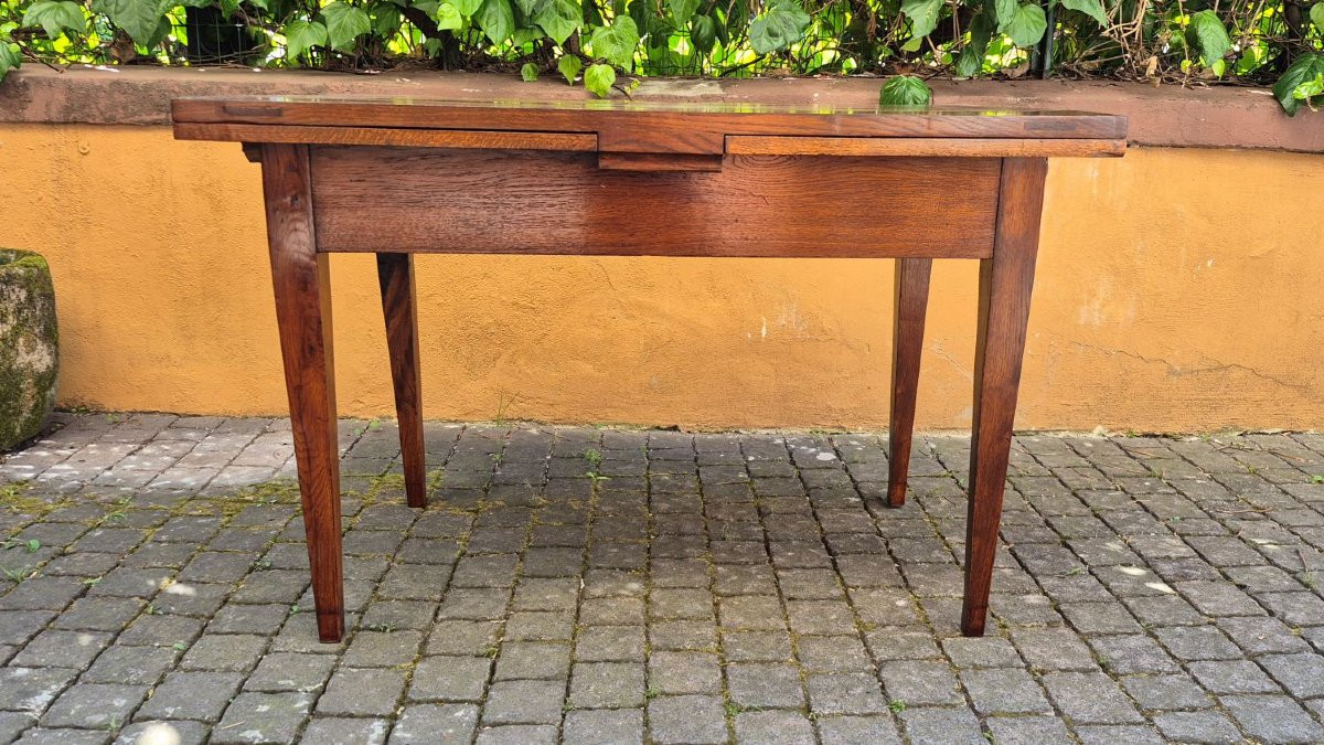 Tavolo antico allungabile a tiro dell'800 gambe a spillo-photo-2