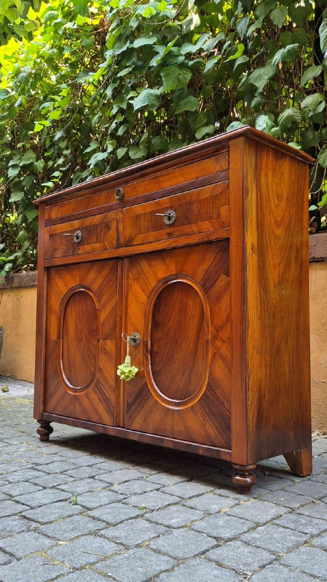 Credenza servante antica stretta lastronata noce-photo-4