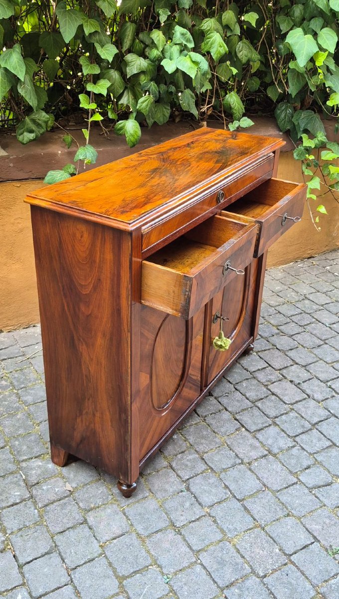 Credenza servante antica stretta lastronata noce-photo-2
