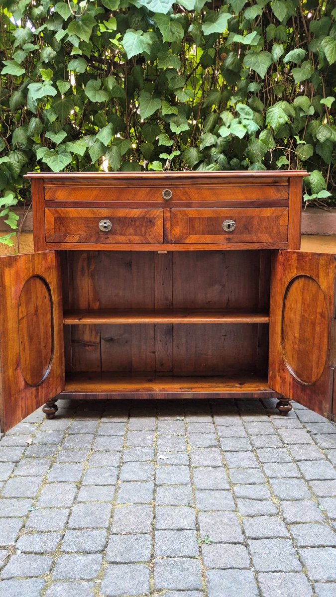 Credenza servante antica stretta lastronata noce-photo-4