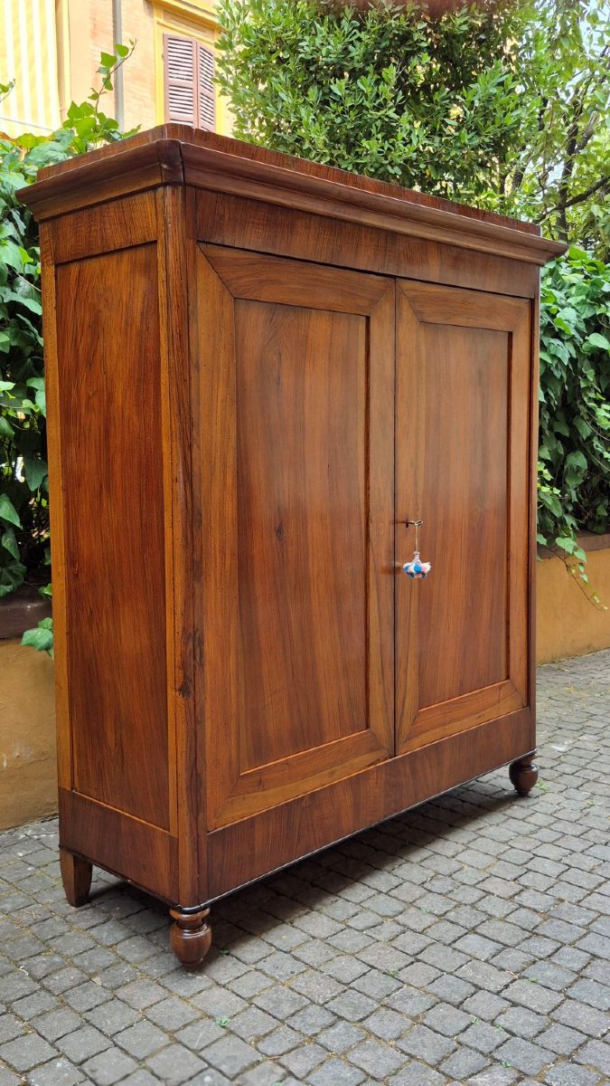 Armadio credenza antico emiliano Carlo X in noce-photo-2