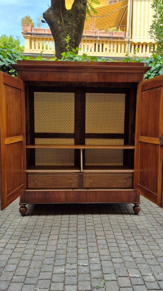 Armadio credenza antico emiliano Carlo X in noce-photo-4